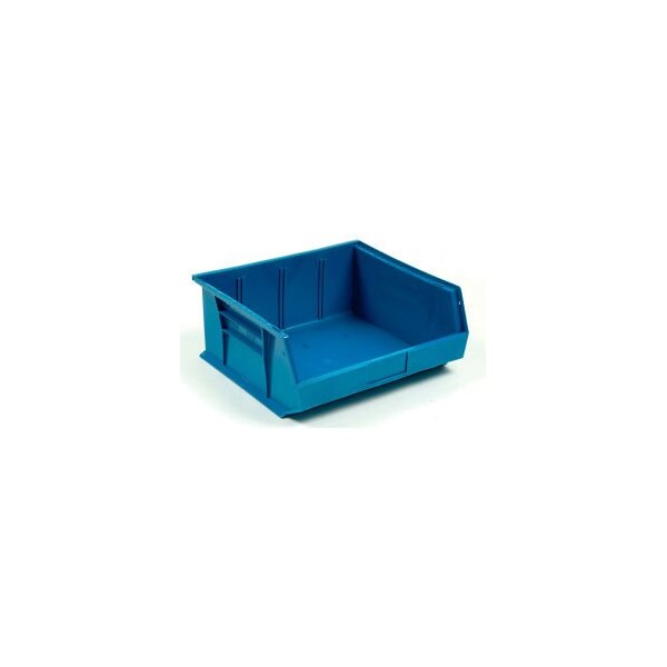Hang & Stack Storage Bin, Plastic, Blue, 6 PK